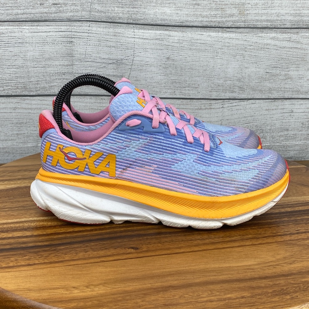 HOKA One One Clifton 9 Peony Mirage Purple Running Shoe Women’s 6.5 / Youth 5 - Picture 4 of 12